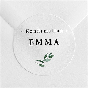 Aufkleber Konfirmation zarte olivenblätter
