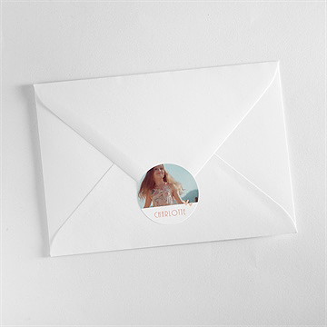 Aufkleber Konfirmation fotoautomat rosa - Vue 3