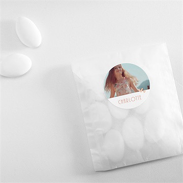 Aufkleber Konfirmation fotoautomat rosa - Vue 4