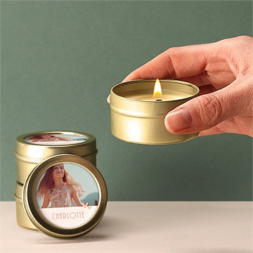 Kerze Konfirmation fotoautomat rosa - Vue 2