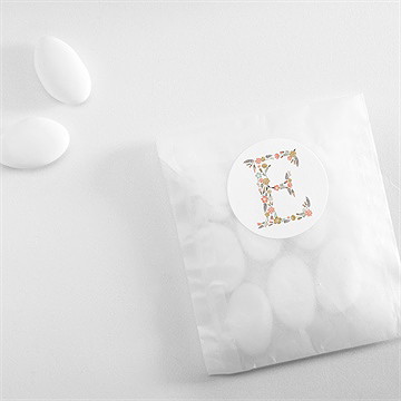 Aufkleber Konfirmation blumige initiale - Vue 4