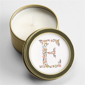 Kerze Konfirmation blumige initiale