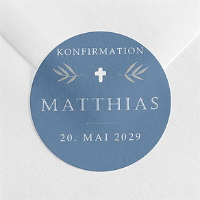 Aufkleber Konfirmation vergiss mein nicht blau