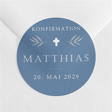 Aufkleber Konfirmation vergiss mein nicht blau