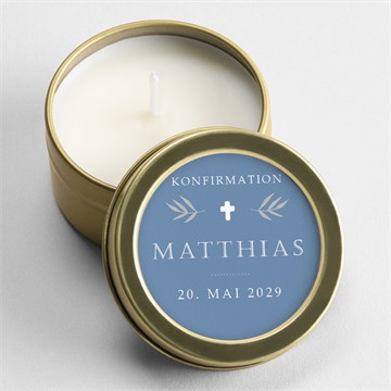 Kerze Konfirmation vergiss mein nicht blau magnet