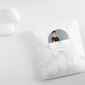 Aufkleber Konfirmation vergoldeter blumenkranz - Vue 4