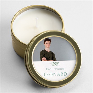 Kerze Konfirmation vergoldeter blumenkranz