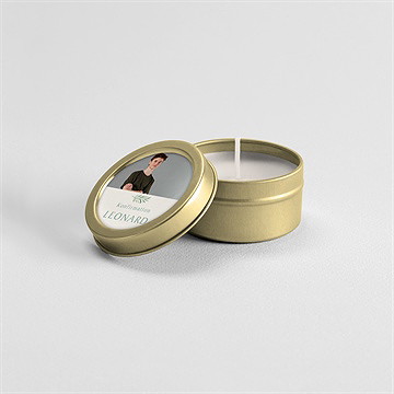 Kerze Konfirmation vergoldeter blumenkranz - Vue 4