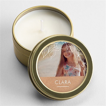 Kerze Konfirmation weiße malerei