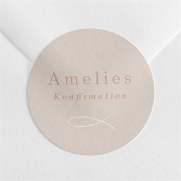 Aufkleber Konfirmation vergoldeter fisch