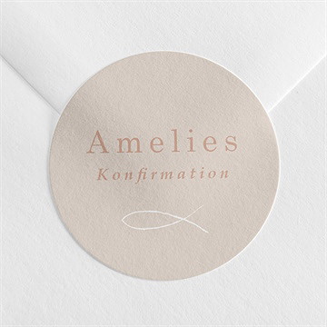 Aufkleber Konfirmation vergoldeter fisch