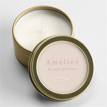 Kerze Konfirmation vergoldeter fisch