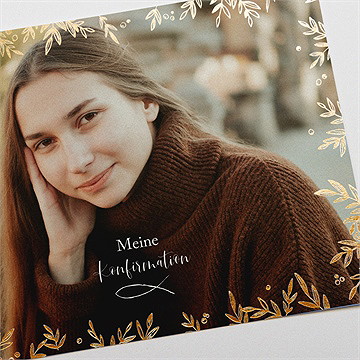 Einladung Konfirmation Goldrauschen - Vue 3