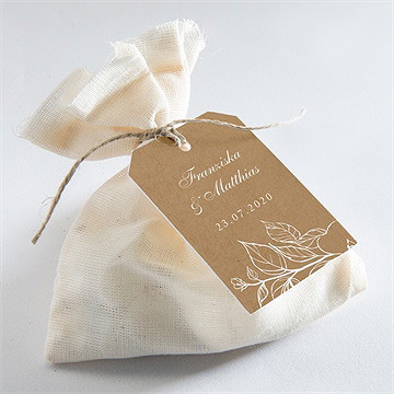 Geschenkanhänger Hochzeit weiße blüten - Vue 2