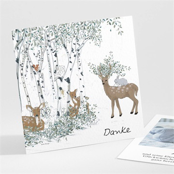 Dankeskarte Geburt am waldrand