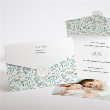 Geburtskarte pflanzliche zärtlichkeit