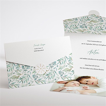 Geburtskarte Pflanzliche Zärtlichkeit