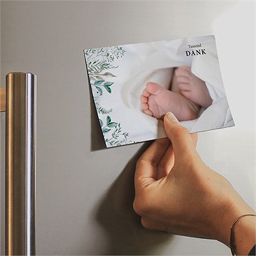 Dankeskarte Geburt aquarellblätter - Vue 2