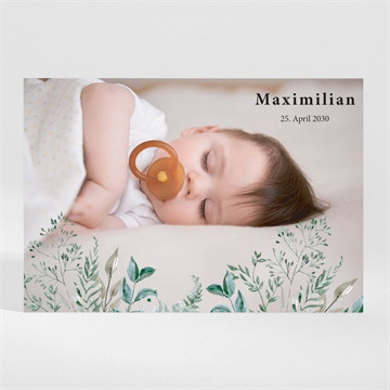 Geburtskarte aquarellblätter