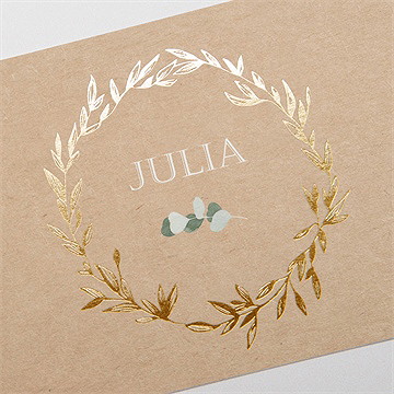 Einladung Konfirmation Goldkranz Und Kraftpapier - Vue 3