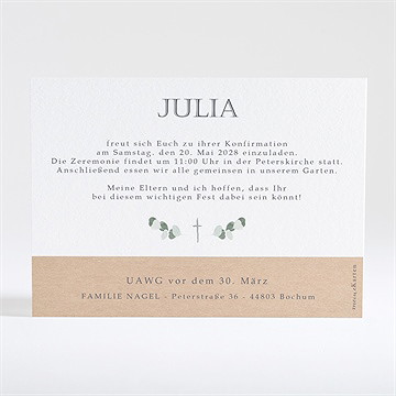 Einladung Konfirmation Goldkranz Und Kraftpapier - Vue 4