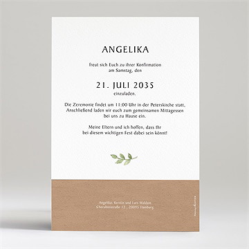 Einladung Konfirmation Bild Im Blätterrahmen - vue 2