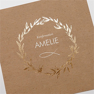 Einladung Konfirmation Luxuriöser Goldkranz - Vue 3