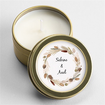 Kerze Hochzeit herbstkranz