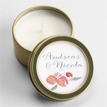 Kerze Hochzeit Blumenrahmen