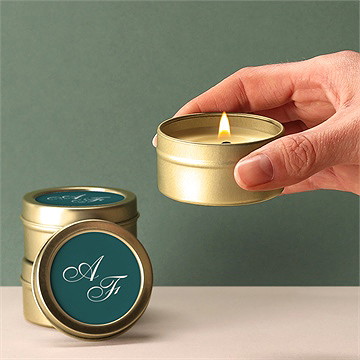 Kerze Hochzeit Klassisches Monogramm - Vue 2