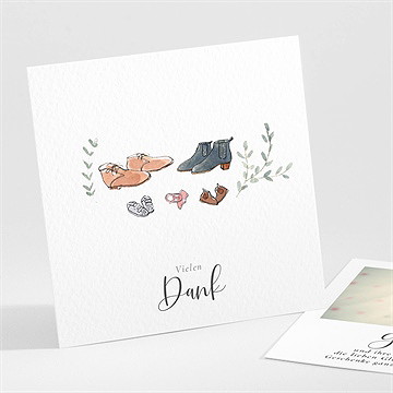 Dankeskarte Geburt unsere kleinen schuhe