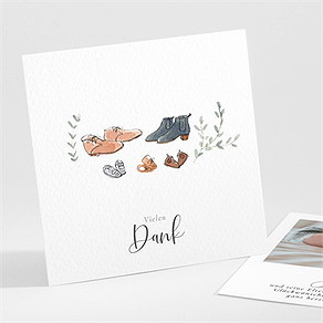 Dankeskarte Geburt unsere schuhe