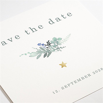 Save the Date Karte initialen - gold - Vue 3