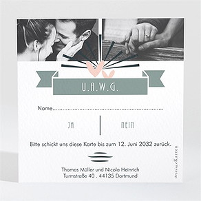 Antwortkarte Hochzeit wir zwei