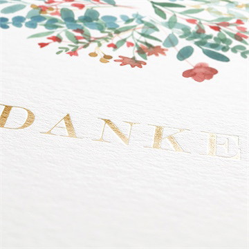 Dankeskarte Geburt blumenstrauß - gold - Vue 2