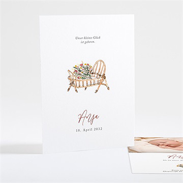 Geburtskarte Süßes Kinderbett