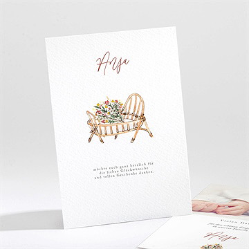 Dankeskarte Geburt süßes kinderbett