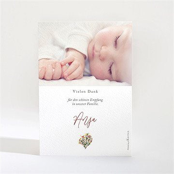 Dankeskarte Geburt süßes kinderbett - Vue 2