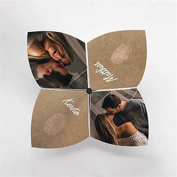 Hochzeitseinladung herzabdruck - origami - Vue 2