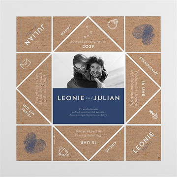 Hochzeitseinladung einzigartige fingerabdrücke 2 - Vue 4