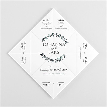 Hochzeitseinladung perfekt geplant - origami - Vue 3