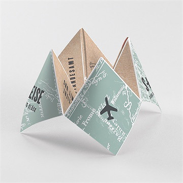 Hochzeitseinladung flugticket - origami