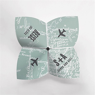 Hochzeitseinladung flugticket - origami - Vue 2