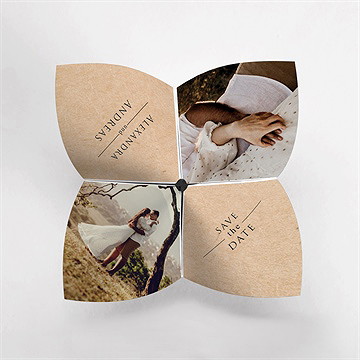 Hochzeitseinladung Silber-Linde - Orgami - Vue 2