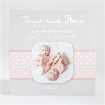 Dankeskarte Geburt Origami zwillinge mädchen