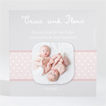 Dankeskarte Geburt Origami Zwillinge Mädchen