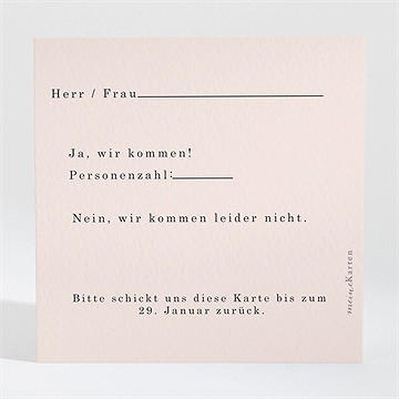 Antwortkarte Hochzeit in pink und weiß - Vue 2