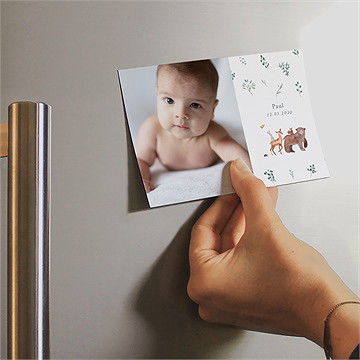 Geburtskarte Waldtierchen - Magnet - Vue 2