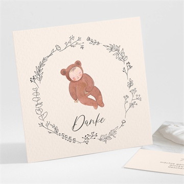Dankeskarte Geburt kleiner bär