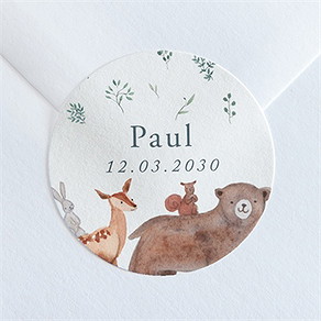 Sticker Geburt waldtierchen
